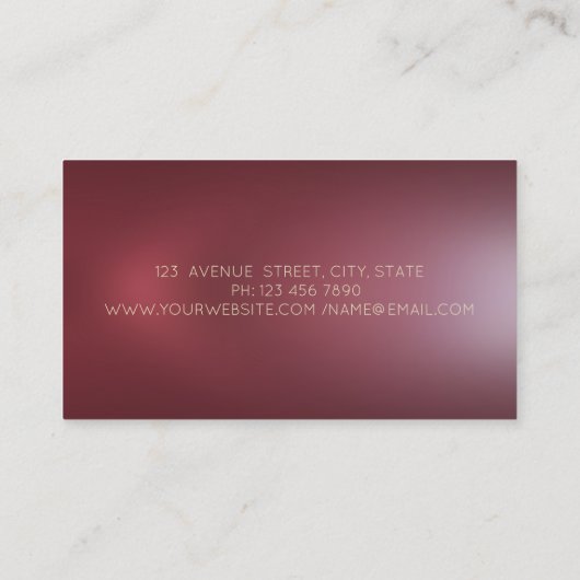 Berufliche Blume der Goldschere Burgundy Visitenkarte (Rückseite)