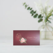 Berufliche Blume der Goldschere Burgundy Visitenkarte (Stehend Vorderseite)