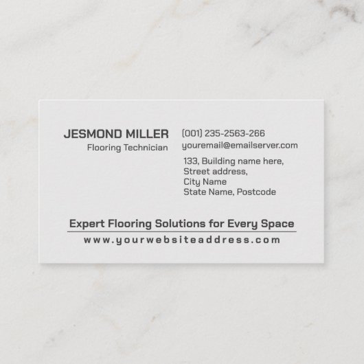 Berufliche Bodendienste - Bodeninstallation Visitenkarte (Rückseite)
