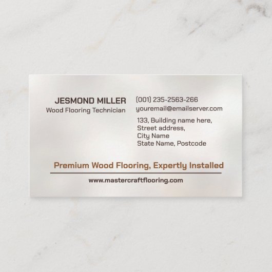 Berufliche Bodendienste - Bodeninstallation Visitenkarte (Rückseite)