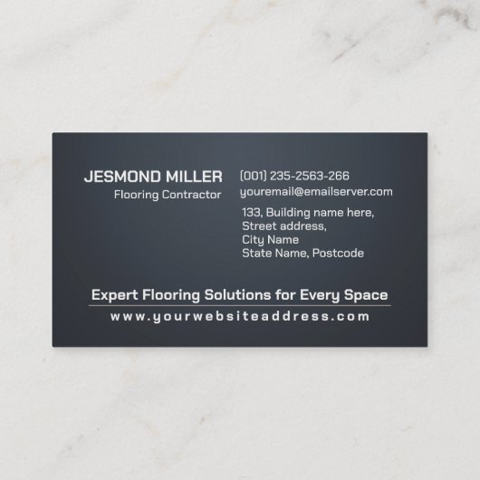 Berufliche Bodendienste - Bodeninstallation Visitenkarte (Rückseite)