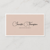 Berufliche Boho Beige Script QR Code-Geschäfte Visitenkarte (Vorderseite)