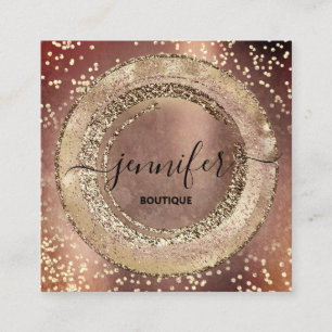 Berufliche Boutique Beauty Shop Rose Gold Grunge Quadratische Visitenkarte