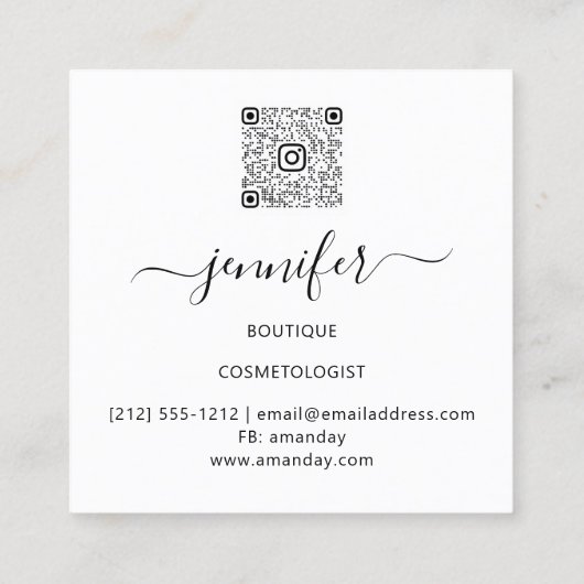 Berufliche Boutique Blumenladen Quadratische Visitenkarte (Rückseite)