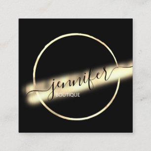 Berufliche Boutique Gold Black QRCODE Logo Uniqu Quadratische Visitenkarte