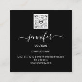 Berufliche Boutique Gold Black QRCODE Logo Uniqu Quadratische Visitenkarte (Rückseite)