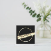Berufliche Boutique Gold Black QRCODE Logo Uniqu Quadratische Visitenkarte (Stehend Vorderseite)