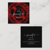 Berufliche Boutique Logo Glitzer Rotes Logo Quadratische Visitenkarte (Vorne/Hinten)