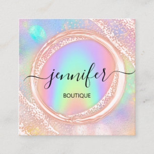 Berufliche Boutique Shop Beauty Glams Holograph Quadratische Visitenkarte