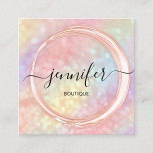 Berufliche Boutique Shop Beauty Holographic Quadratische Visitenkarte