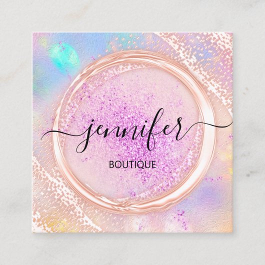 Berufliche Boutique Shop Beauty Logo-Logo Quadratische Visitenkarte (Vorderseite)