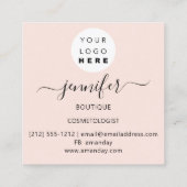 Berufliche Boutique Shop Beauty Logo-Logo Quadratische Visitenkarte (Rückseite)