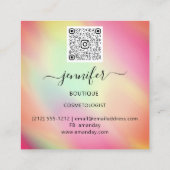 Berufliche Boutique Shop Beauty QR Pastelle Quadratische Visitenkarte (Rückseite)