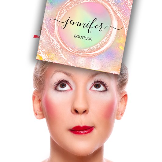 Berufliche Boutique Shop Beauty QR Pastelle Quadratische Visitenkarte