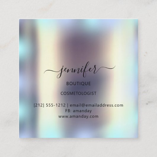 Berufliche Boutique Shop Blue Gold Logo Quadratische Visitenkarte (Rückseite)