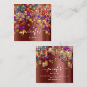Berufliche Boutique Shop Eventplaner braun Quadratische Visitenkarte (Vorne/Hinten)