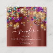 Berufliche Boutique Shop Eventplaner braun Quadratische Visitenkarte (Rückseite)