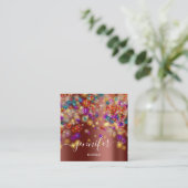 Berufliche Boutique Shop Eventplaner braun Quadratische Visitenkarte (Stehend Vorderseite)