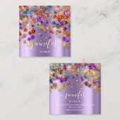 Berufliche Boutique Shop Eventplaner Lila Quadratische Visitenkarte (Vorne/Hinten)