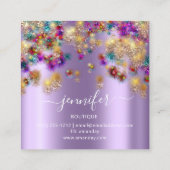 Berufliche Boutique Shop Eventplaner Lila Quadratische Visitenkarte (Rückseite)