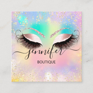 Berufliche Boutique Shop Eyes Glitzer Quadratische Visitenkarte