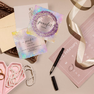 Berufliche Boutique Shop Glitzer Berry Holograph Quadratische Visitenkarte