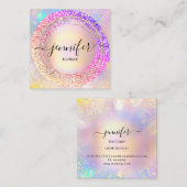 Berufliche Boutique Shop Glitzer Holografisches Bu Quadratische Visitenkarte (Vorne/Hinten)