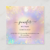 Berufliche Boutique Shop Glitzer Holografisches Bu Quadratische Visitenkarte (Rückseite)