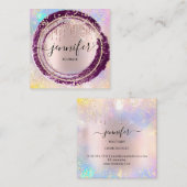 Berufliche Boutique Shop Glitzer Pink Confetti Quadratische Visitenkarte (Vorne/Hinten)