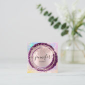 Berufliche Boutique Shop Glitzer Pink Confetti Quadratische Visitenkarte (Stehend Vorderseite)