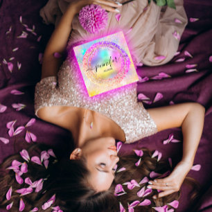 Berufliche Boutique Shop Glitzer PInk Holograph Quadratische Visitenkarte