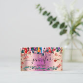 Berufliche Boutique Shop Glitzer Rosa Tropfen Visitenkarte (Stehend Vorderseite)