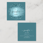 Berufliche Boutique Shop Glitzer Rose Aquamarin Bl Quadratische Visitenkarte (Vorne/Hinten)