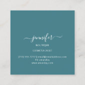 Berufliche Boutique Shop Glitzer Rose Aquamarin Bl Quadratische Visitenkarte (Rückseite)