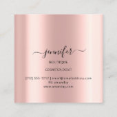 Berufliche Boutique Shop Glitzer Rose Rosa Quadratische Visitenkarte (Rückseite)