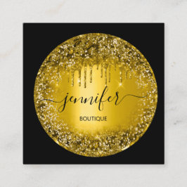 Berufliche Boutique Shop Glitzer Tropfen Quadratische Visitenkarte