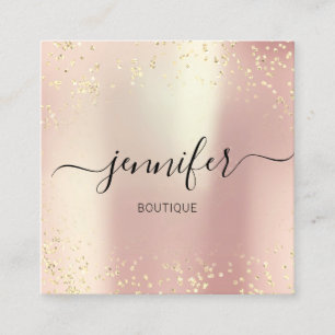 Berufliche Boutique Shop Gold Glitzer Rose Seide Quadratische Visitenkarte