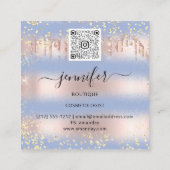 Berufliche Boutique Shop Gold Pastellblau Quadratische Visitenkarte (Rückseite)