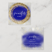 Berufliche Boutique Shop Gold Royal Blue Silver Quadratische Visitenkarte (Vorne/Hinten)