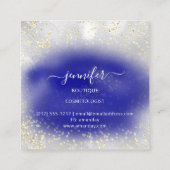 Berufliche Boutique Shop Gold Royal Blue Silver Quadratische Visitenkarte (Rückseite)