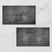 Berufliche Boutique Shop Grau Minimal Grunge Visitenkarte (Vorne/Hinten)