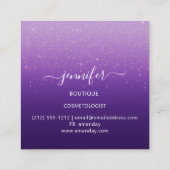 Berufliche Boutique Shop Holograph Rose Lila Quadratische Visitenkarte (Rückseite)