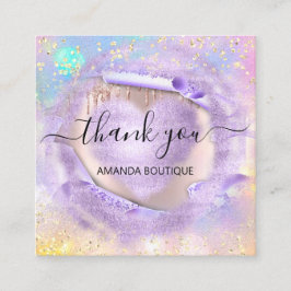 Berufliche Boutique Shop Lila Herzklograph Quadratische Visitenkarte