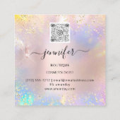 Berufliche Boutique Shop Lila Herzklograph Quadratische Visitenkarte (Rückseite)