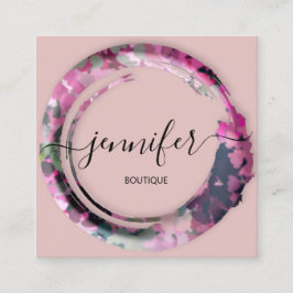Berufliche Boutique Shop Mimetic Camouflage Rose Quadratische Visitenkarte