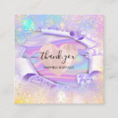 Berufliche Boutique Shop Name Glitzer Herzstück Quadratische Visitenkarte (Vorderseite)