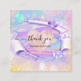 Berufliche Boutique Shop Name Glitzer Herzstück Quadratische Visitenkarte