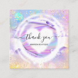 Berufliche Boutique Shop Name Herz-Holografie Quadratische Visitenkarte