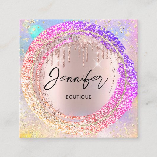 Berufliche Boutique Shop QR-Code Logo Quadratische Visitenkarte (Vorderseite)