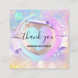 Berufliche Boutique Shop Rosa Herzklograph Quadratische Visitenkarte